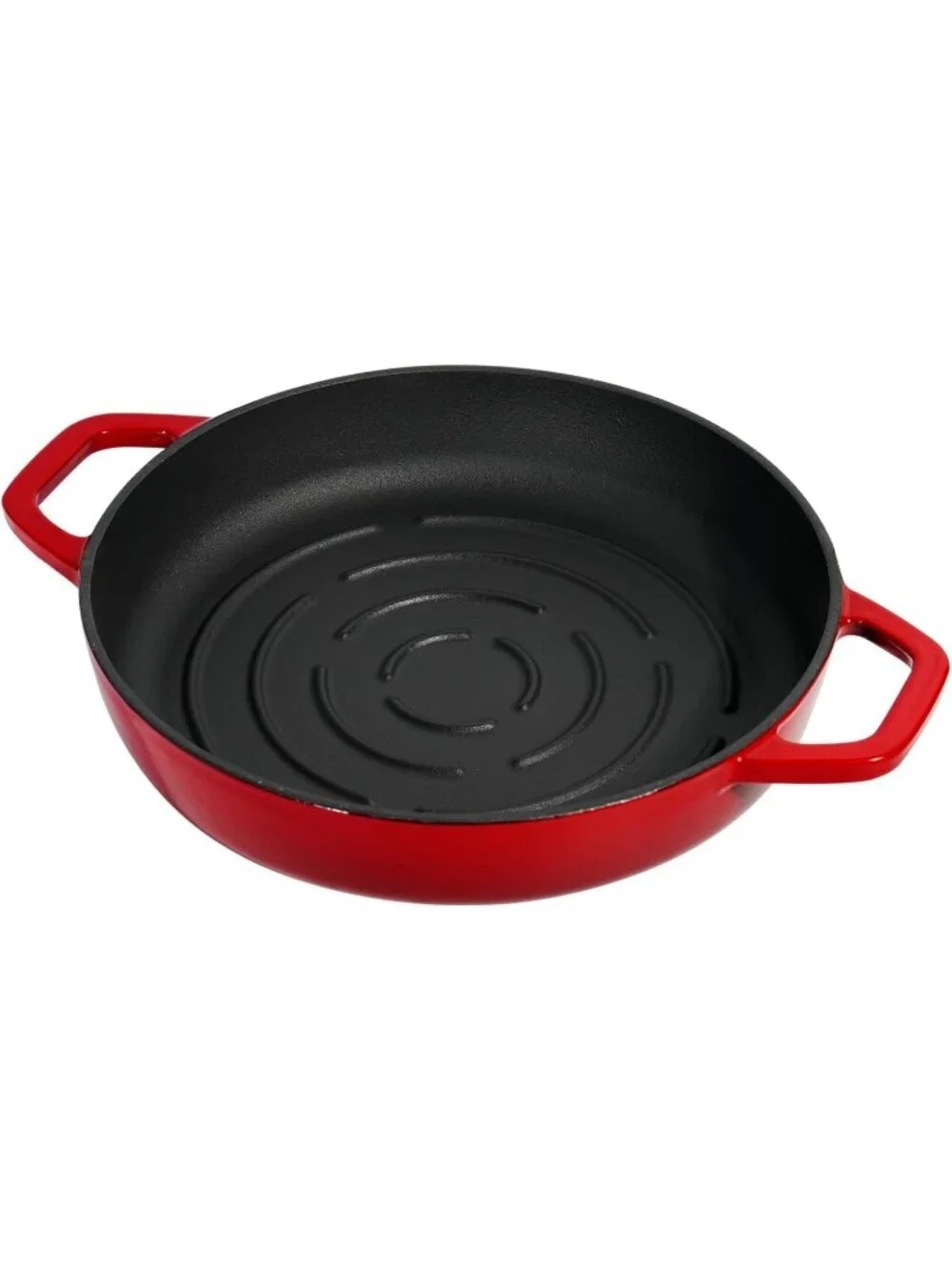 9.8 Inches Gradient Red Bread Oven Cast Iron Bread Dutch Oven with Cloche Lid